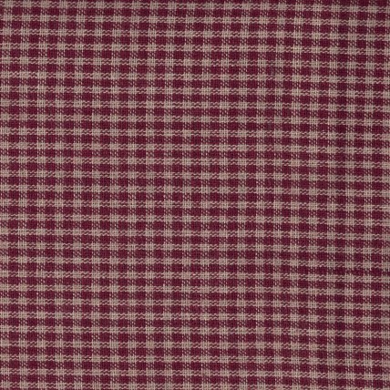 Homespun Fabric - Small Check - Burgundy - 5 Yards